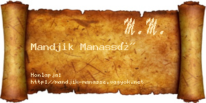 Mandjik Manassé névjegykártya